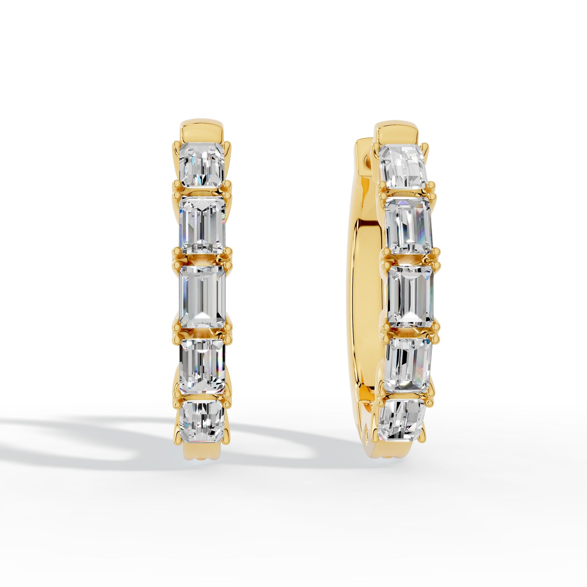 Celeste Emerald Hoop Earrings