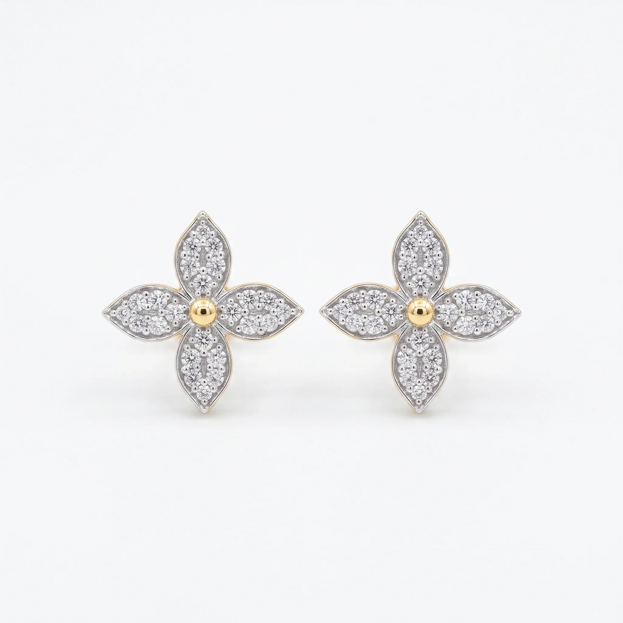 Gold Blossom Spark Stud Earrings
