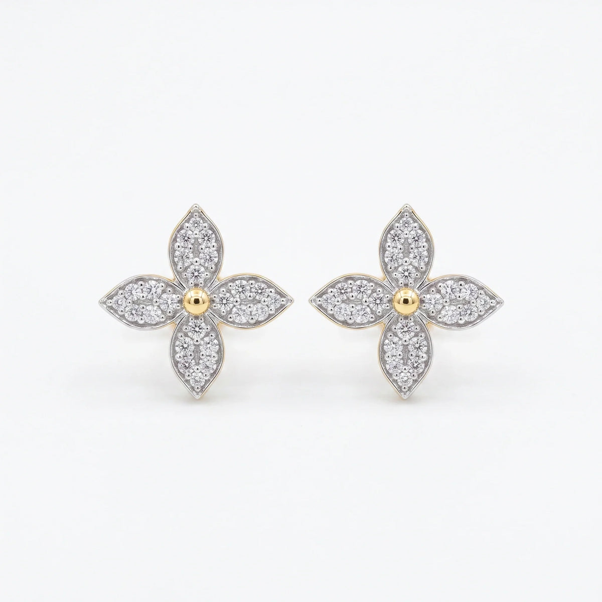 Gold Blossom Spark Stud Earrings
