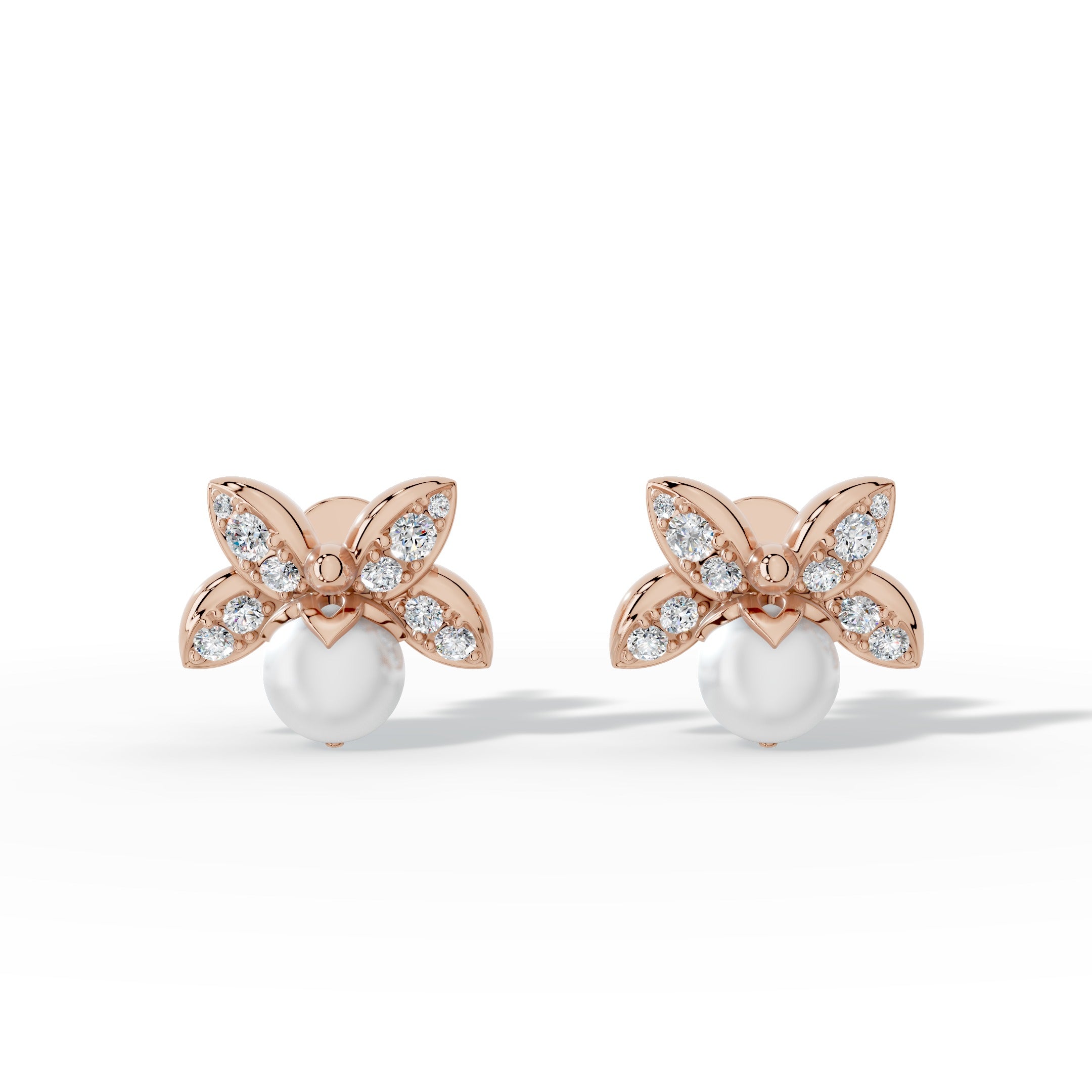 Lunaria Pearl Stud Earrings