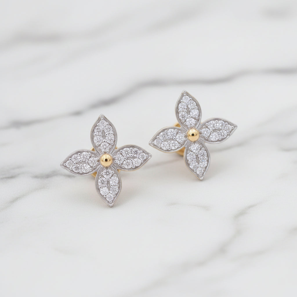 Gold Blossom Spark Stud Earrings