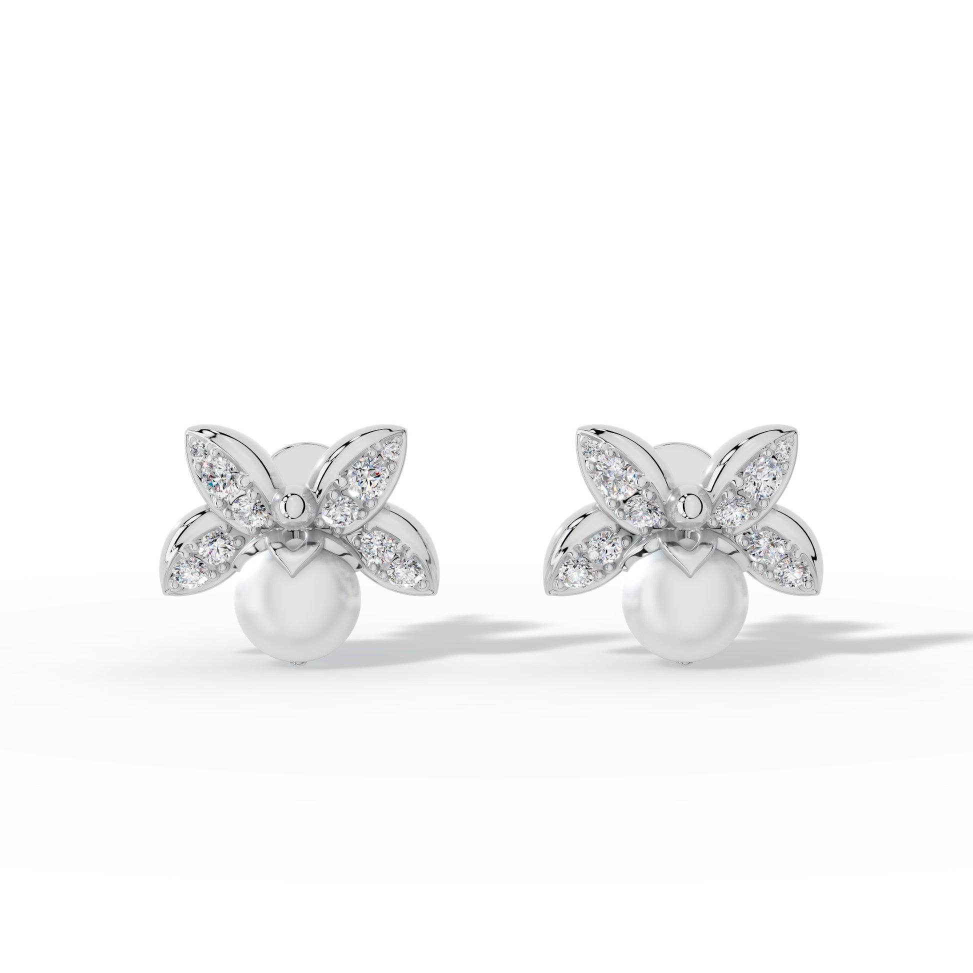Lunaria Pearl Stud Earrings