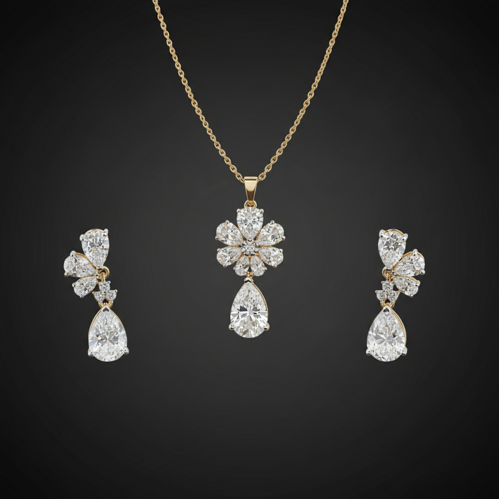 Moonlit Bloom Pendant Set