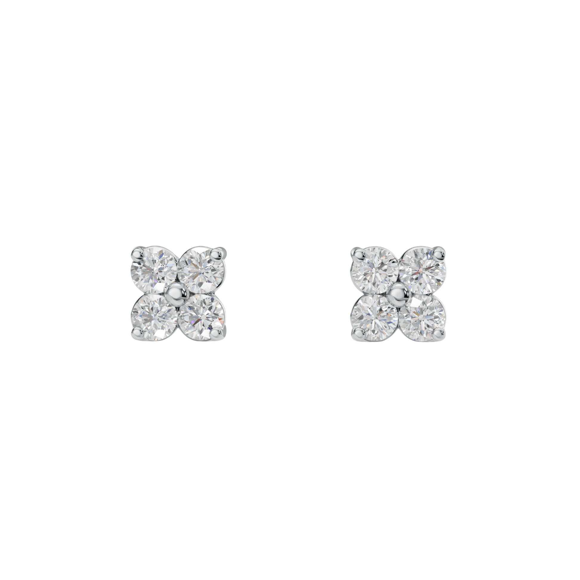 Four Flower Studs Earrings