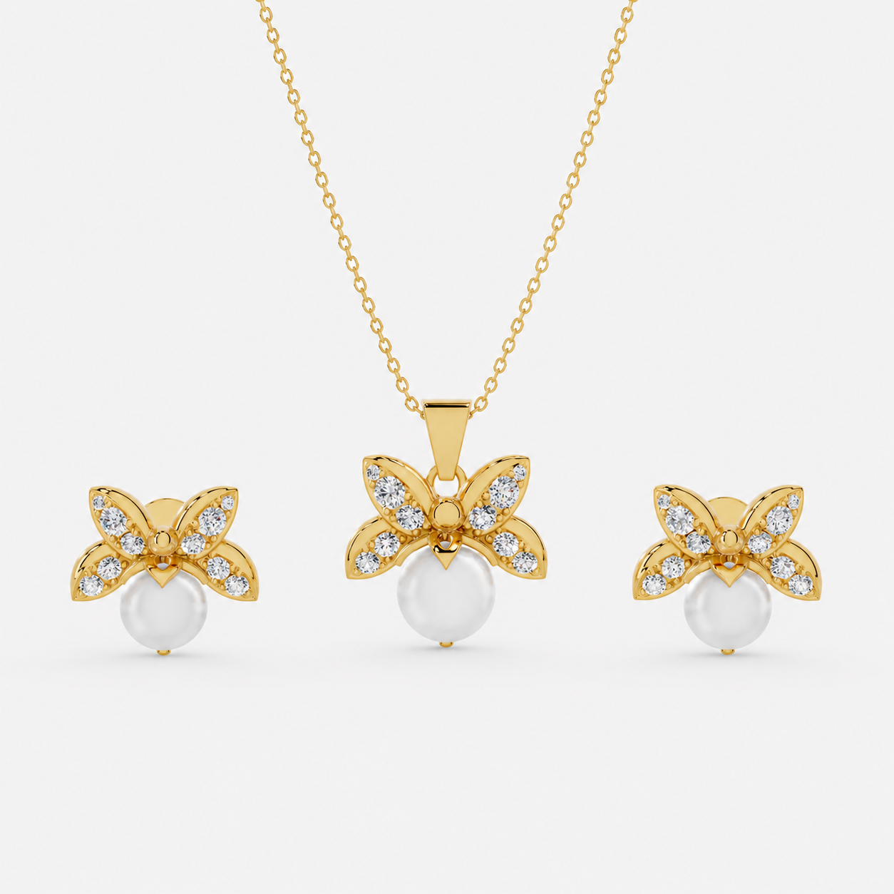 Lunaria Pearl Pendant Set