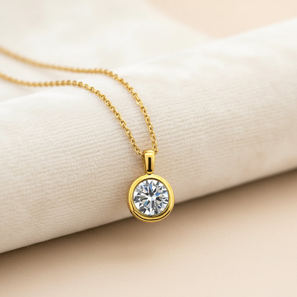 Round Solitaire Bezelle Pendant
