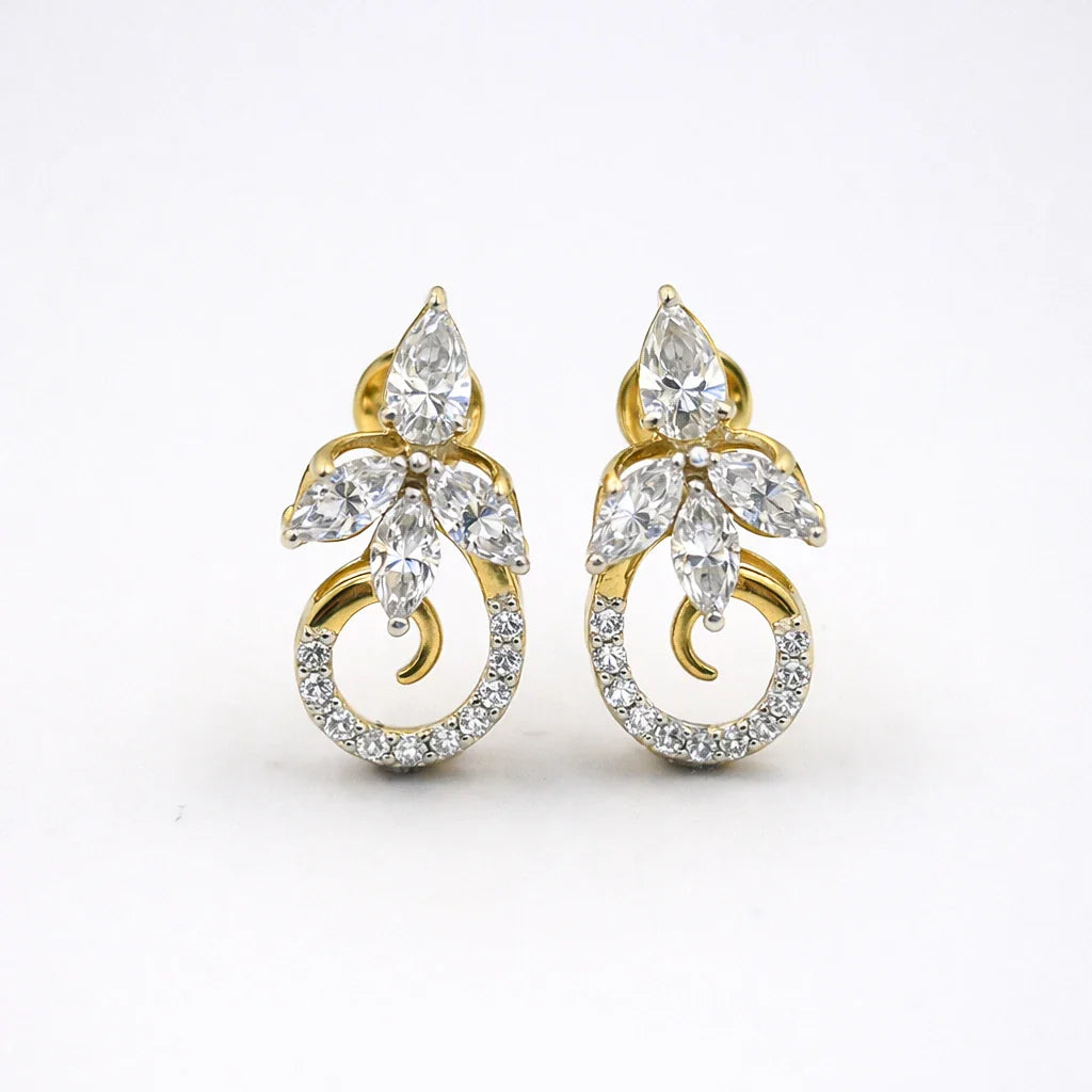 Pearquise Spiral Stud Earrings