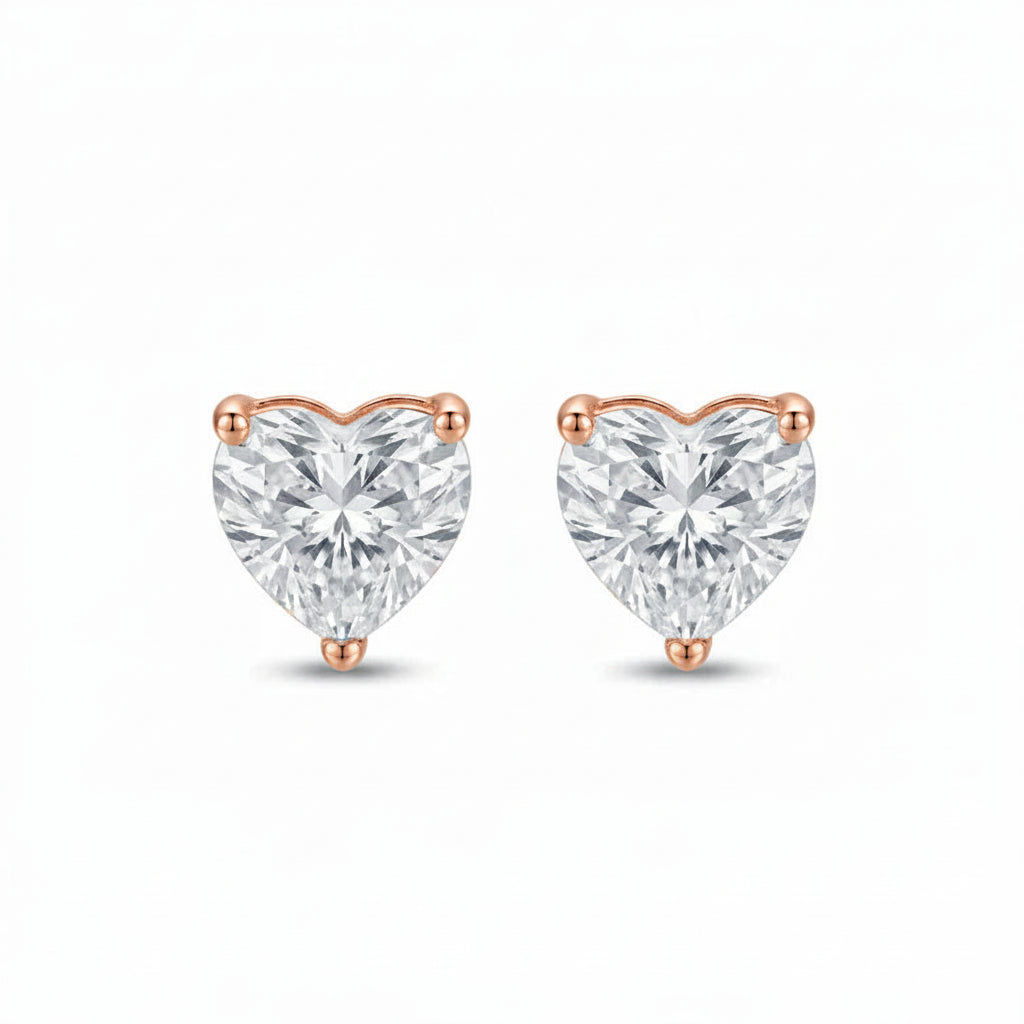 Heart Solitaire Studs