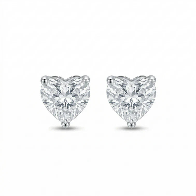 Heart Solitaire Studs