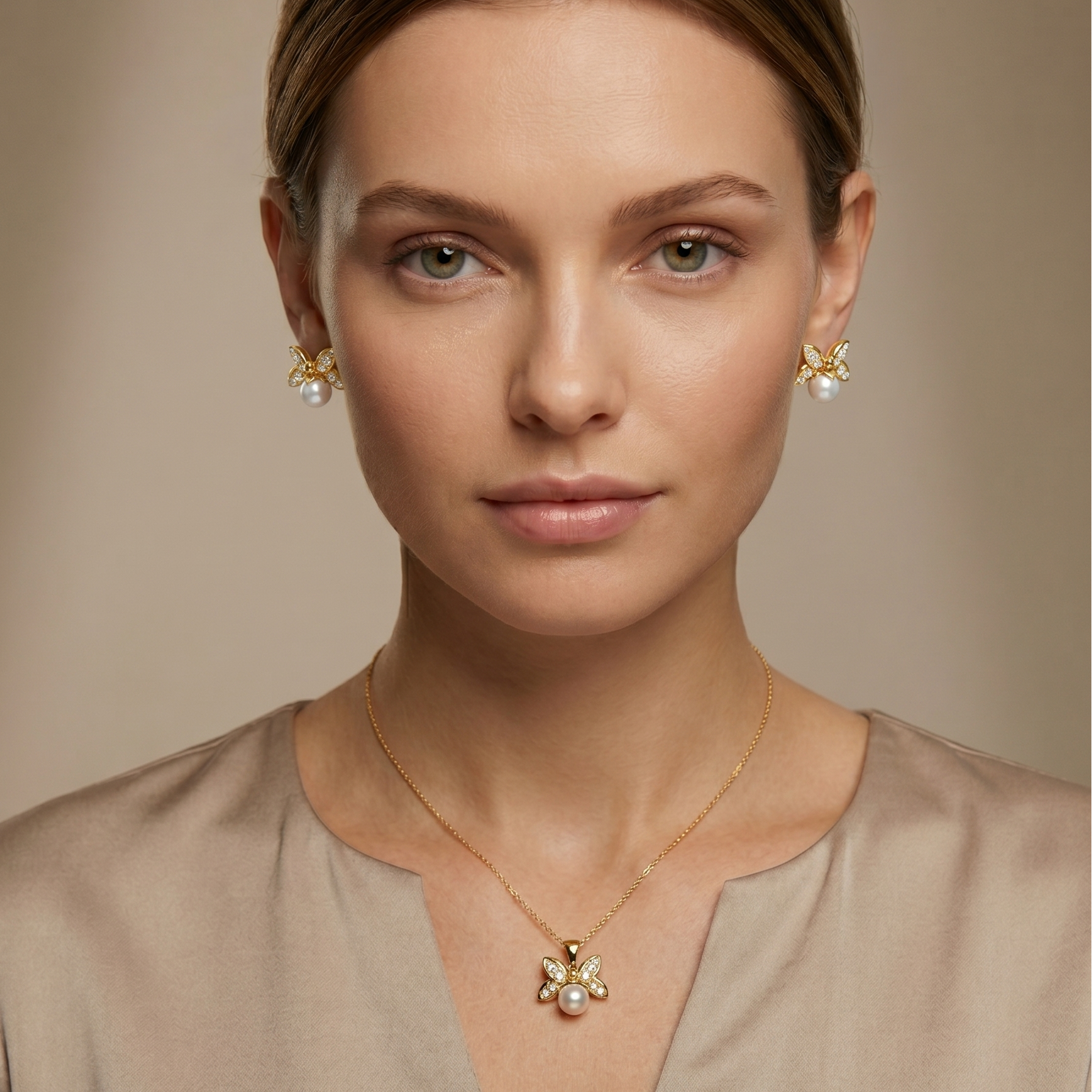 Lunaria Pearl Stud Earrings