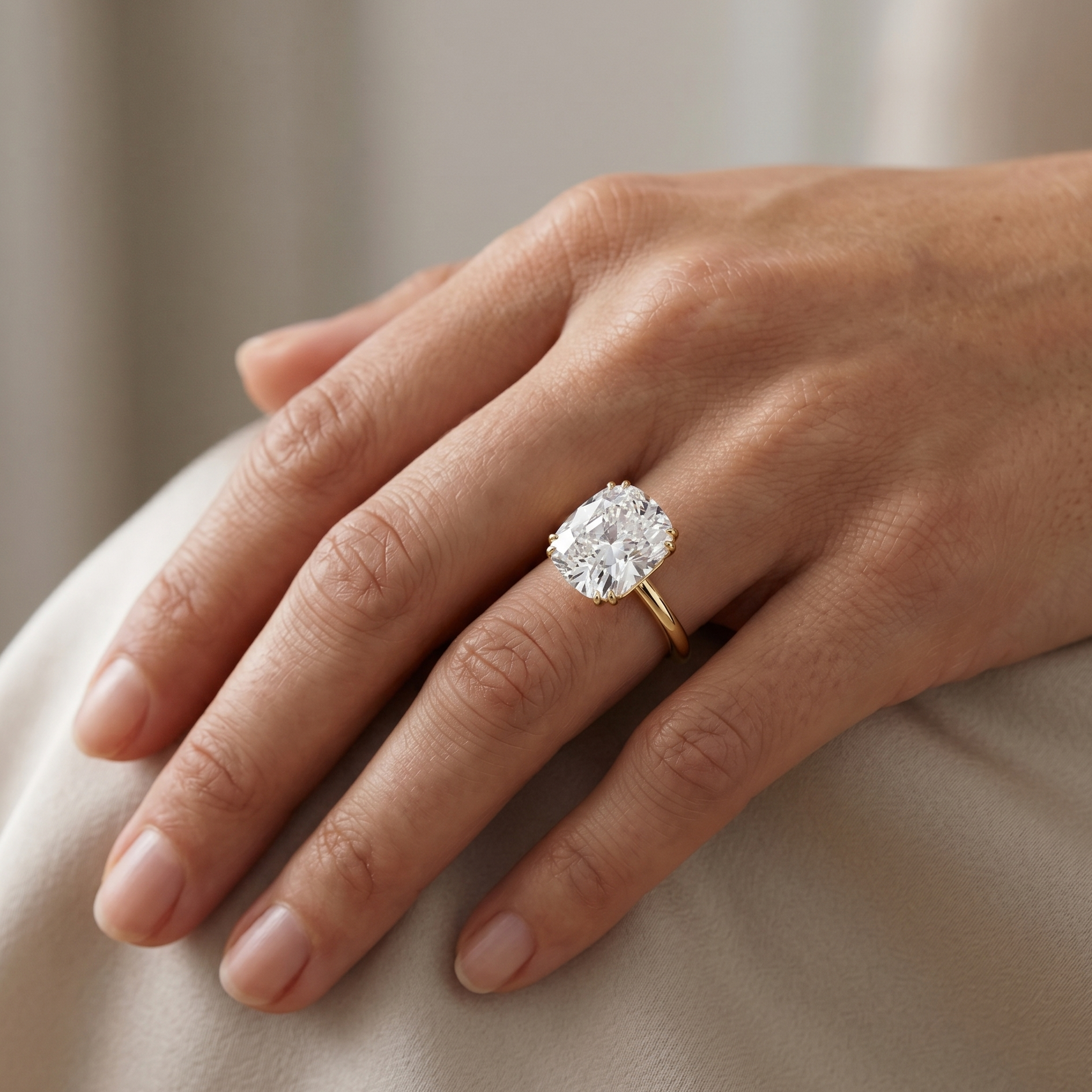Cushion Solitaire Ring