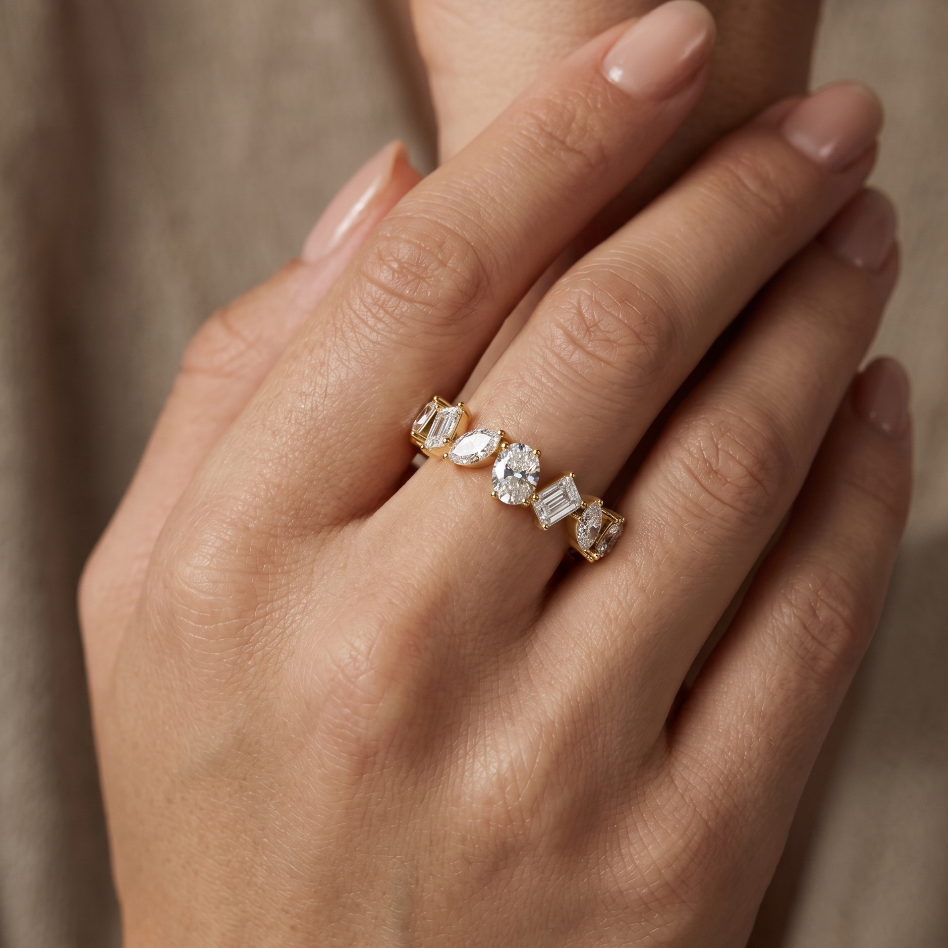 Artisan Facet Eternity Band Ring