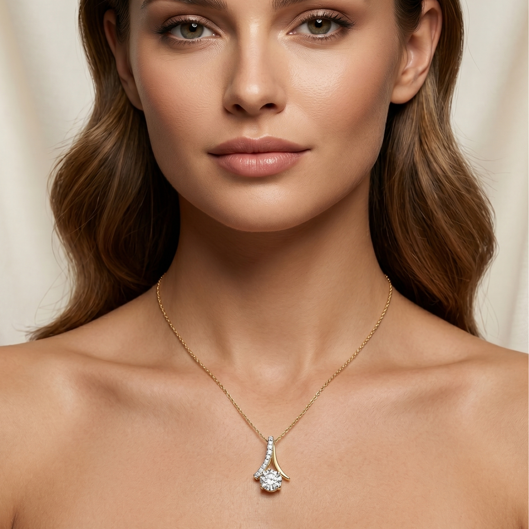 Celeste Twist Solitaire Pendant