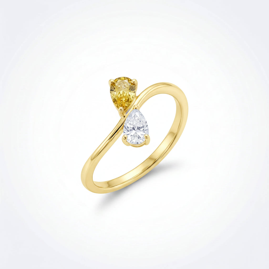 Golden Teardrop Ring