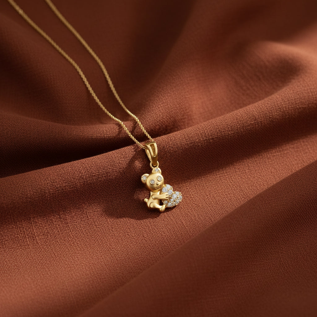 Teddy Heart Charm Pendant