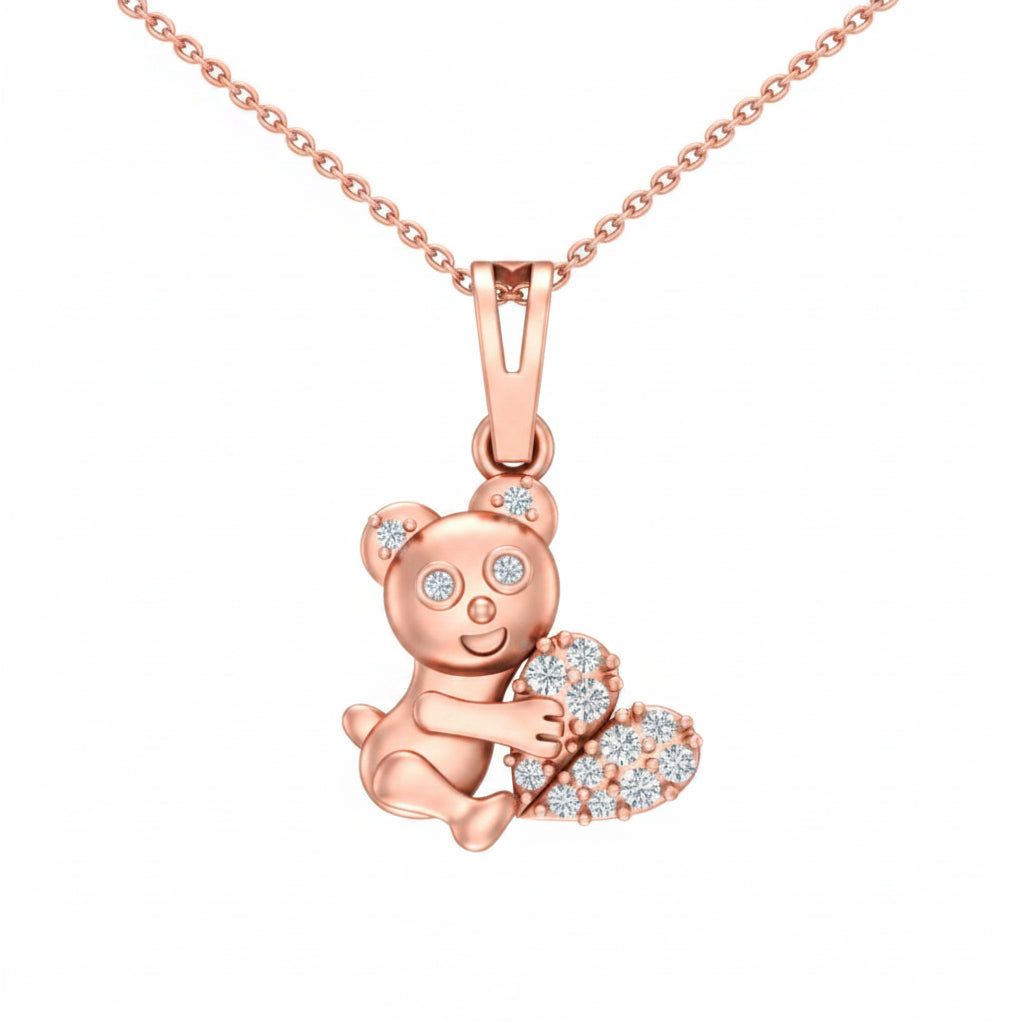 Teddy Heart Charm Pendant