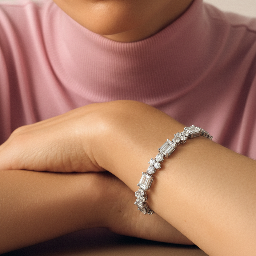 Emerald Spark Tennis Bracelet