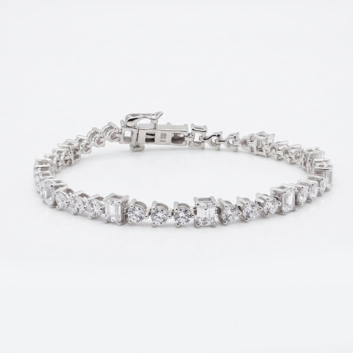 Silver Alternating Tennis Bracelet