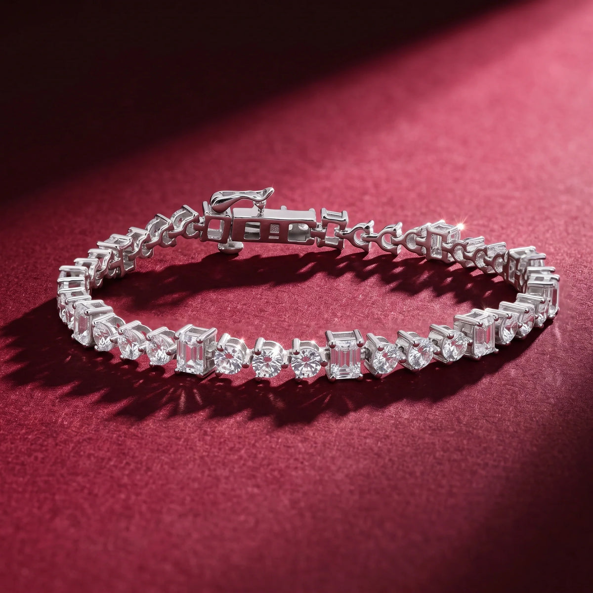 Silver Alternating Tennis Bracelet