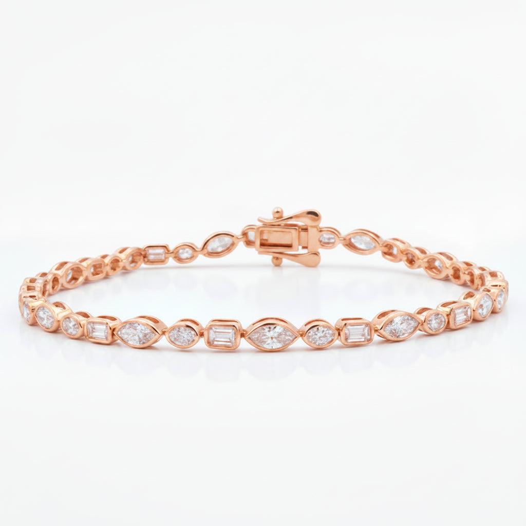 Majestic Trio Bezelle Tennis Bracelet