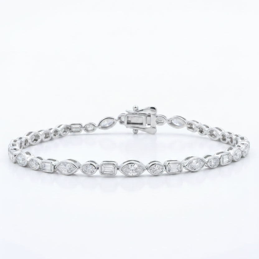 Majestic Trio Bezelle Tennis Bracelet