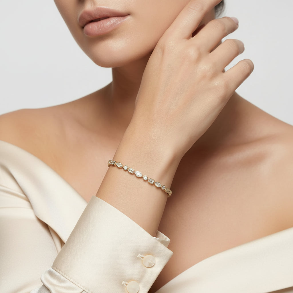 Majestic Trio Bezelle Tennis Bracelet