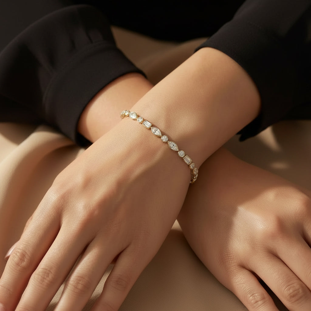 Majestic Trio Bezelle Tennis Bracelet