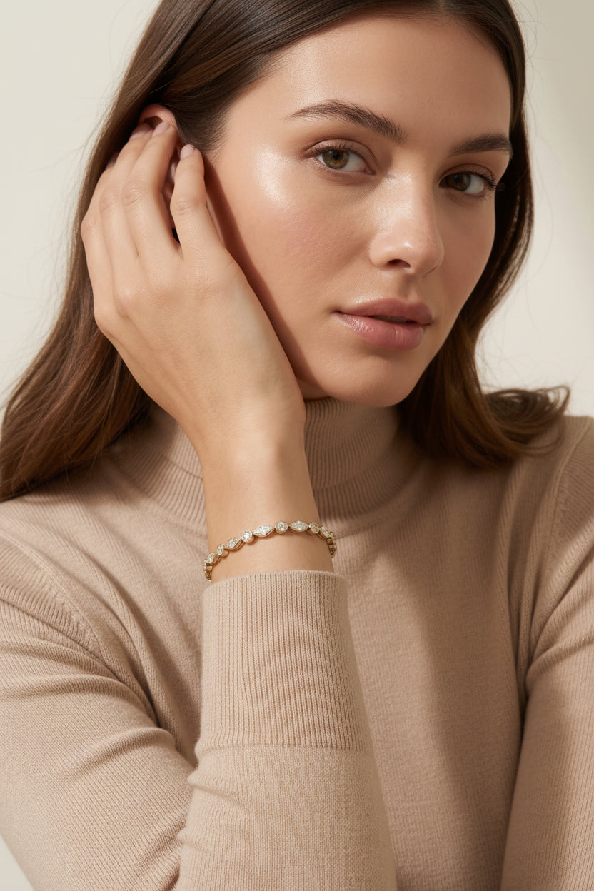 Magestic Duo Bezelle Tennis Bracelet