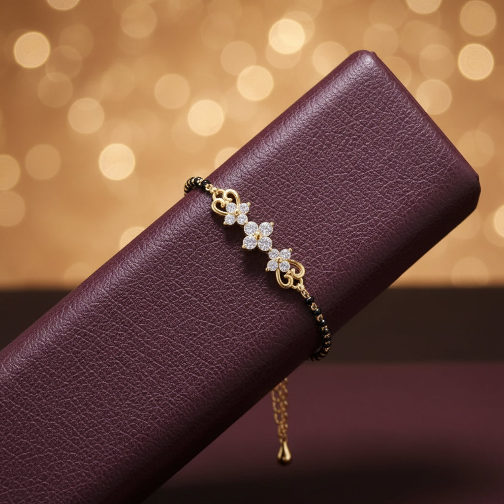 Noirelle Heart Bloom Mangalsutra Bracelet