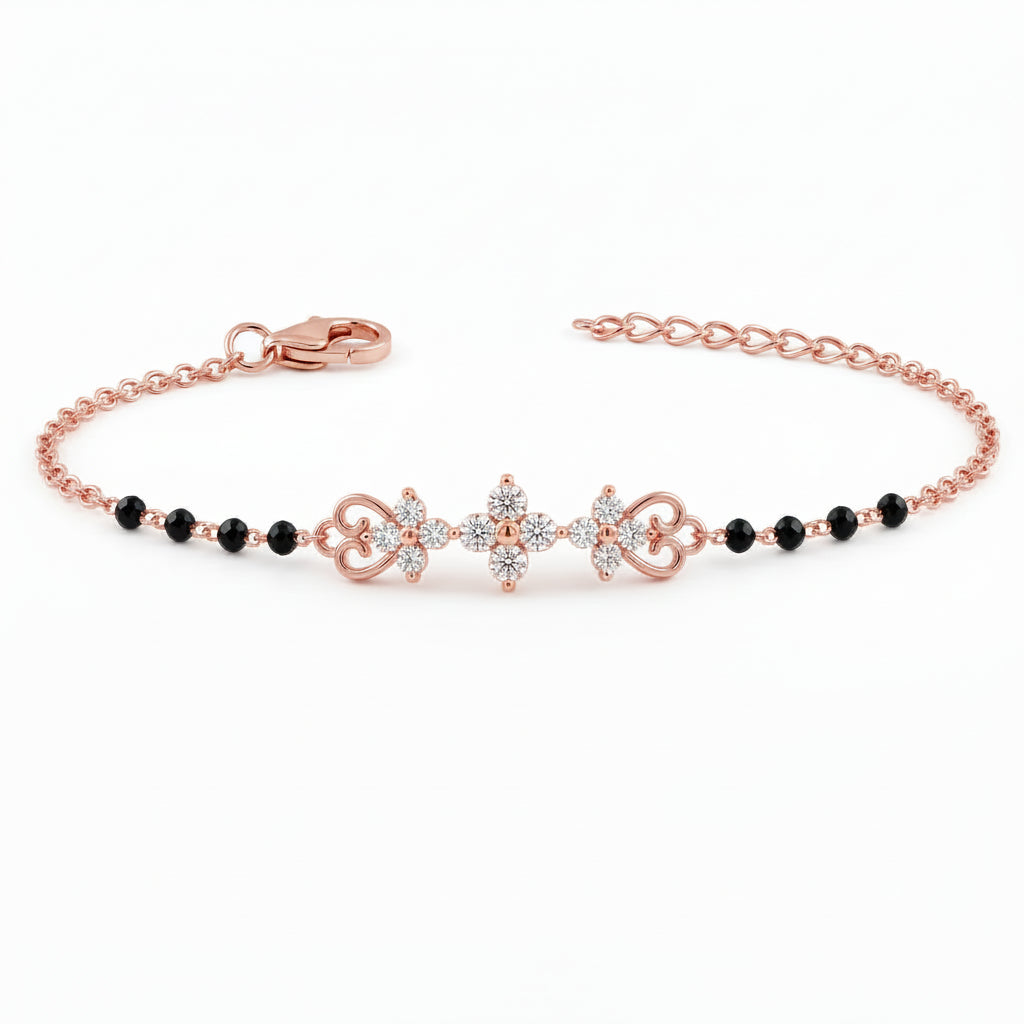 Noirelle Heart Bloom Mangalsutra Bracelet