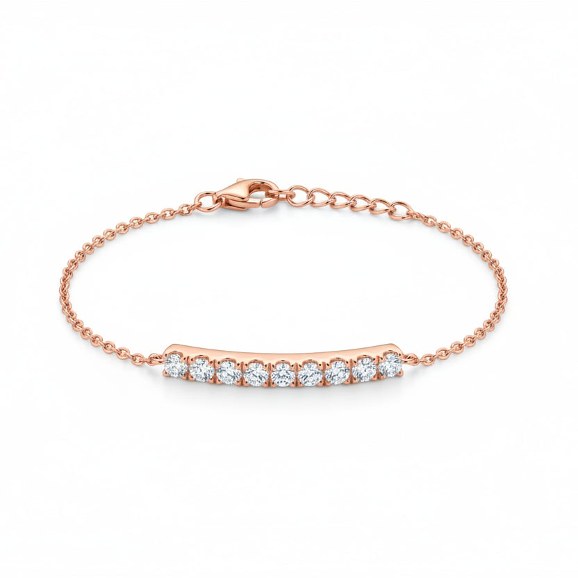 Gold Diamond Bar Bracelet