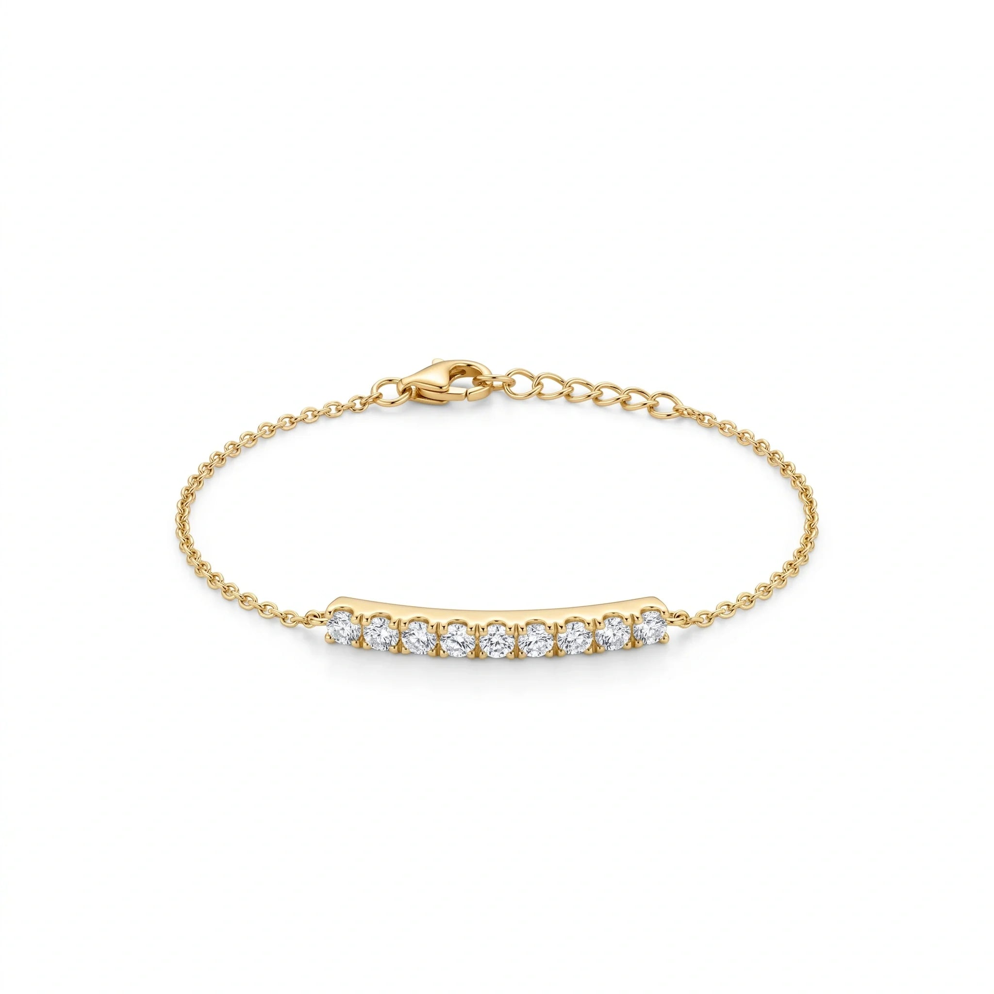Gold Diamond Bar Bracelet
