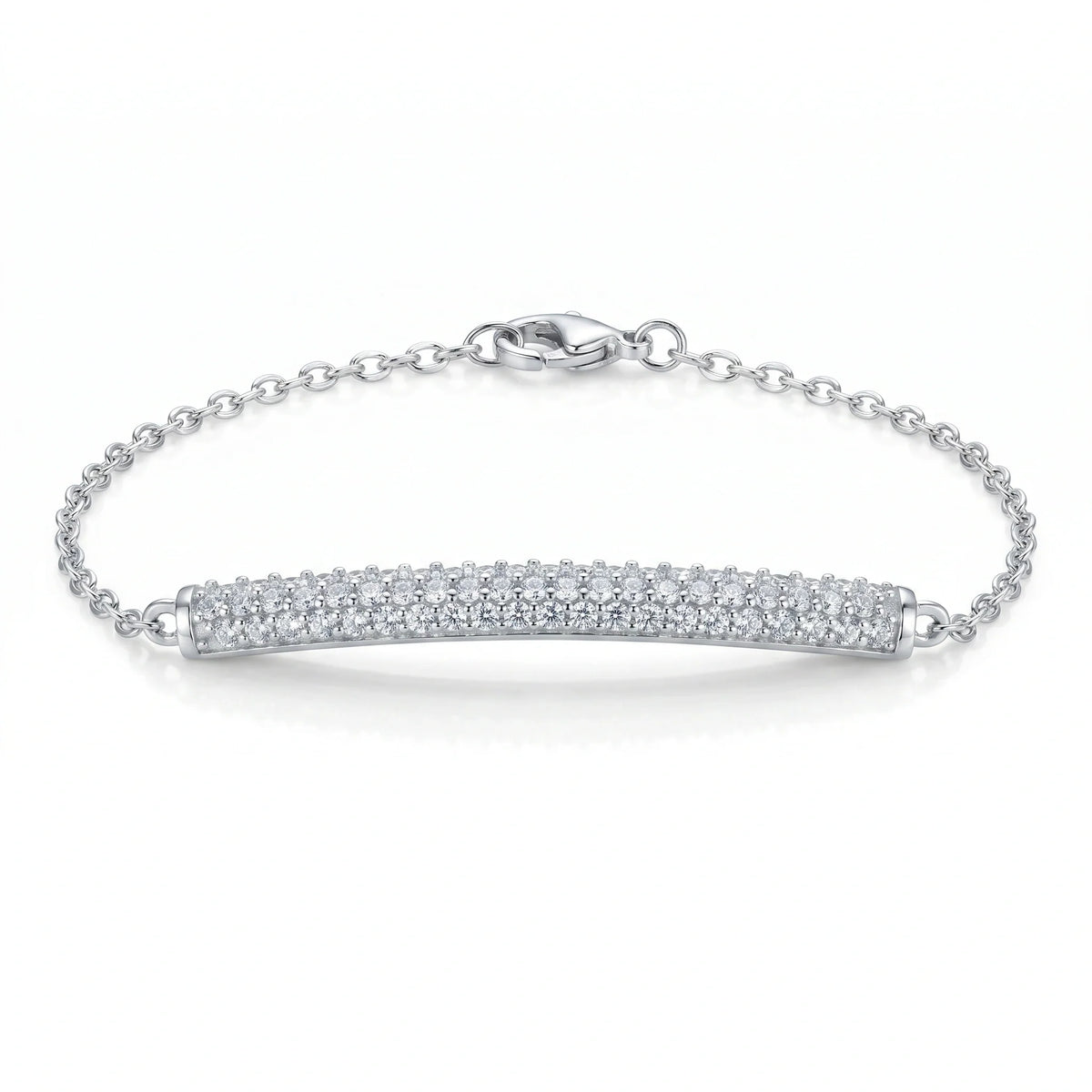Silver Pave Bar Bracelet