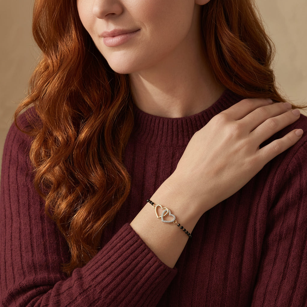 Eternal Twin Heart Mangalsutra Bracelet