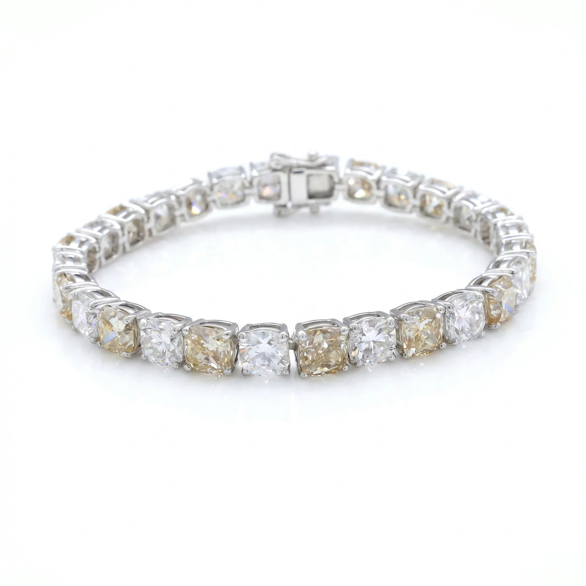Champagne Cushion Tennis Bracelet