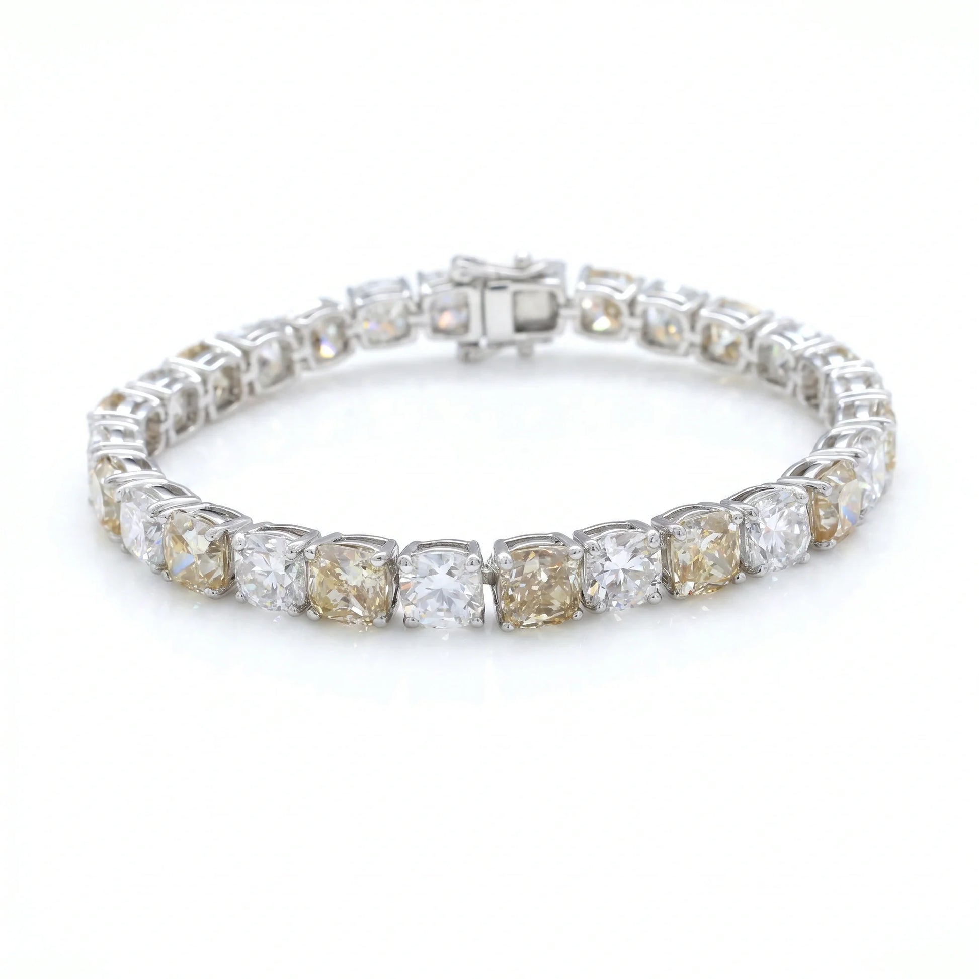 Champagne Cushion Tennis Bracelet