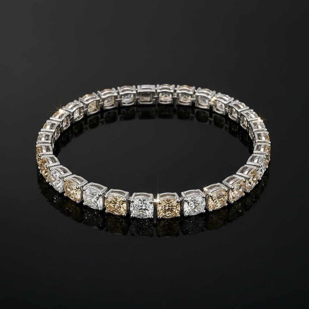 Champagne Cushion Tennis Bracelet