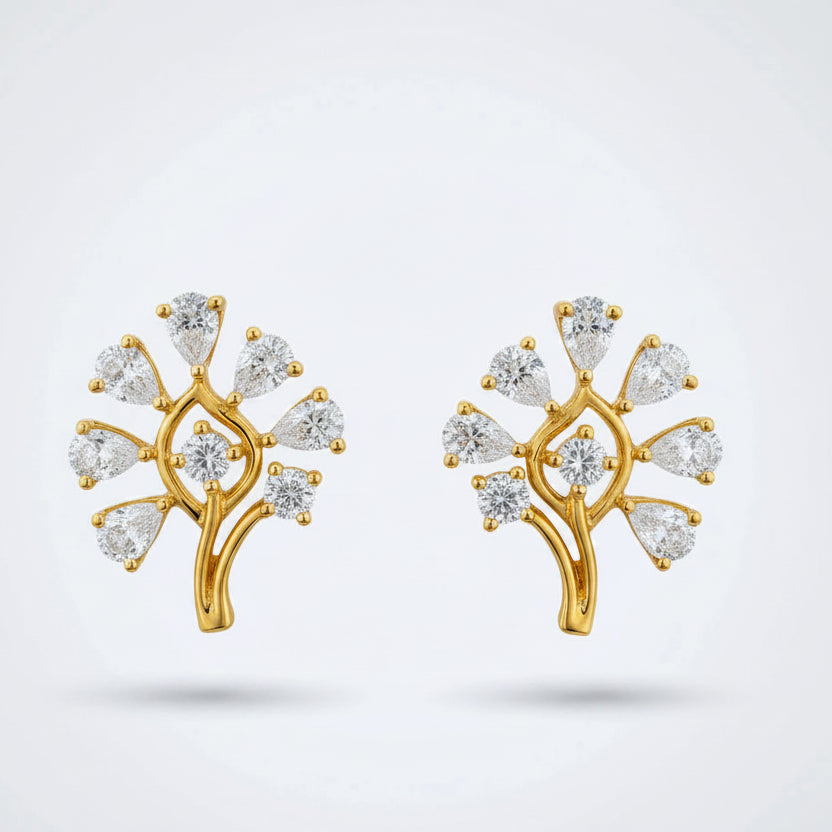 Gold Petal Spark Studs
