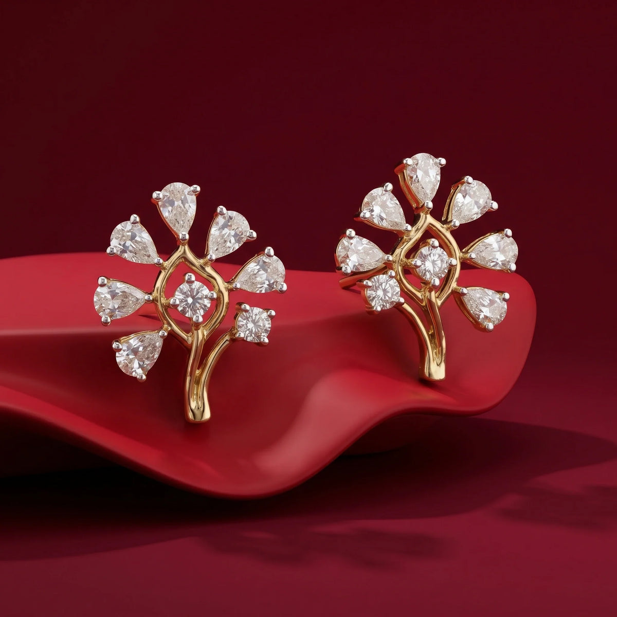 Gold Petal Spark Studs