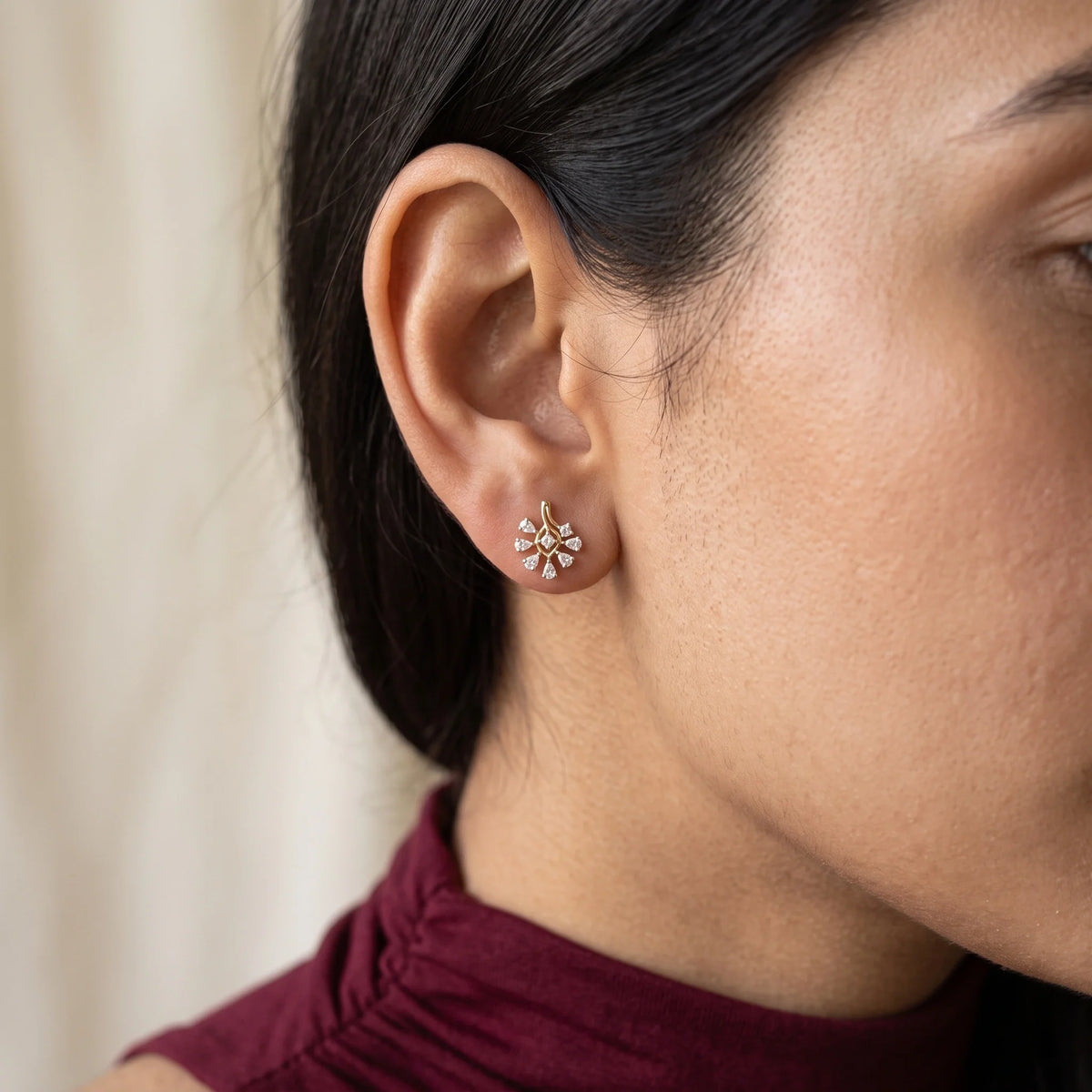 Gold Petal Spark Studs