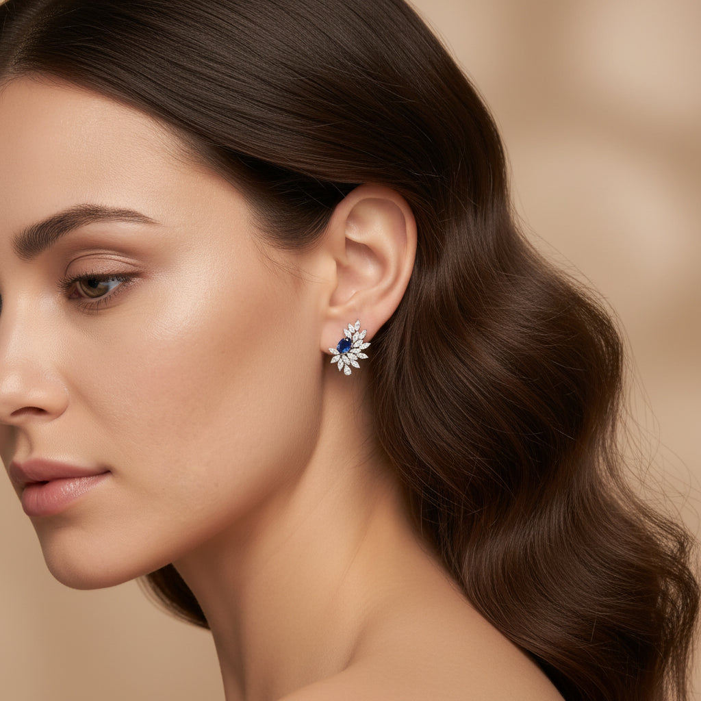 Midnight Blue Stud Earrings