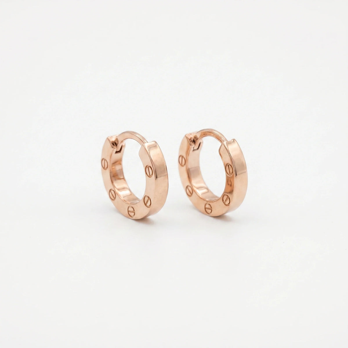 Rose Gold Rivet Hoop Earrings
