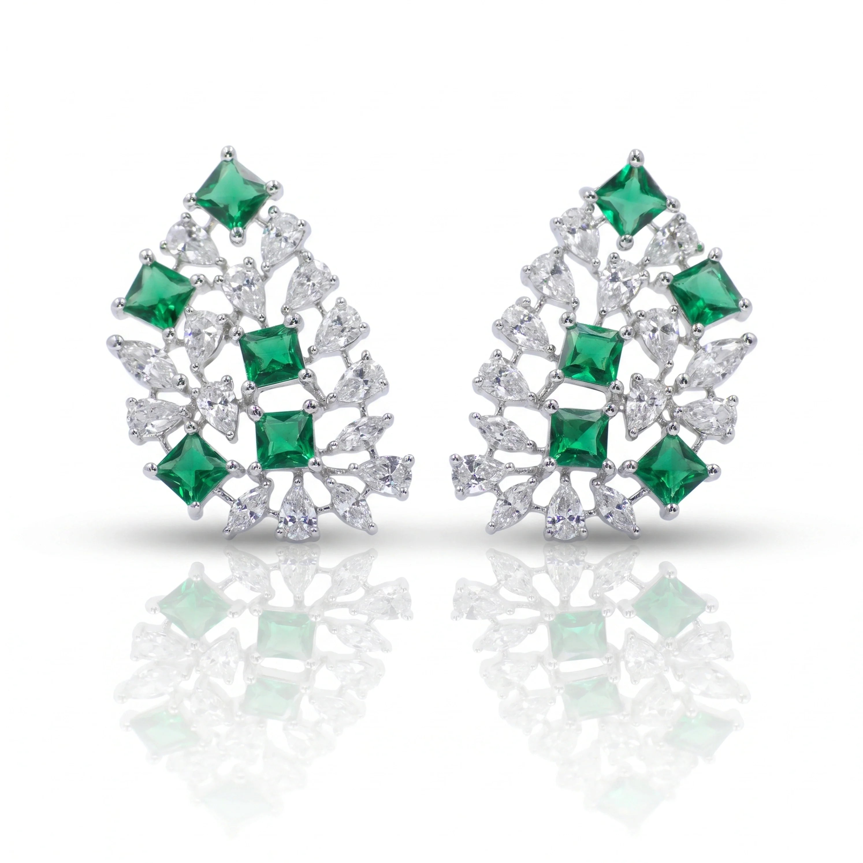 Emerald Bloom Stud Earrings