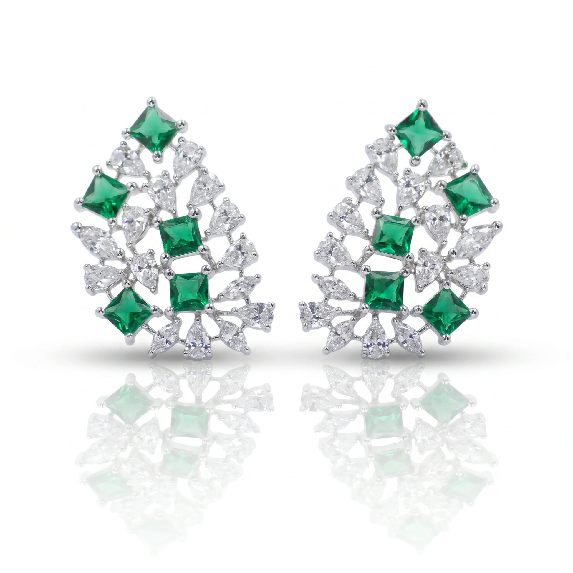Emerald Bloom Stud Earrings