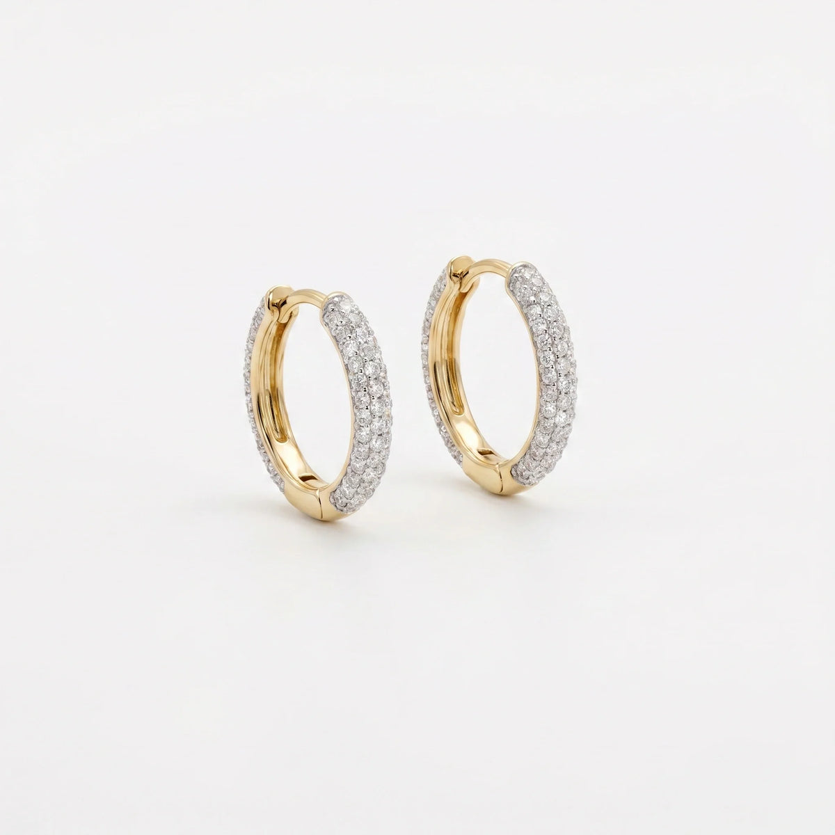 Gold Pavé Huggie Hoop Earrings