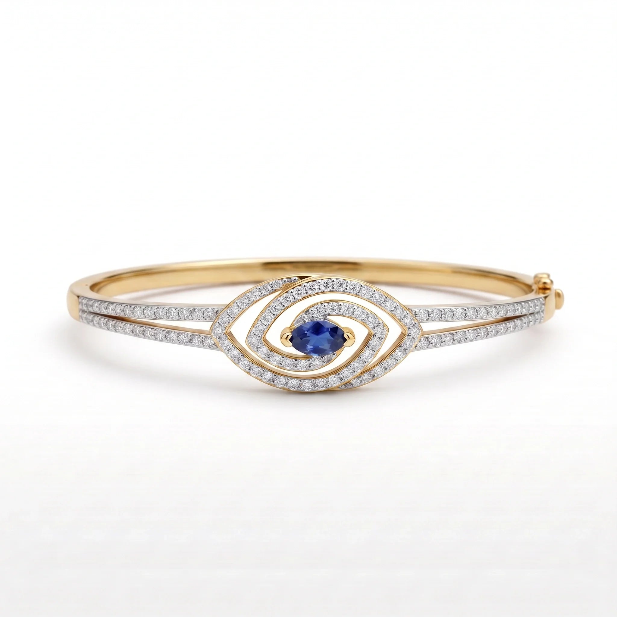 Gold Blue Eye Halo Bracelet