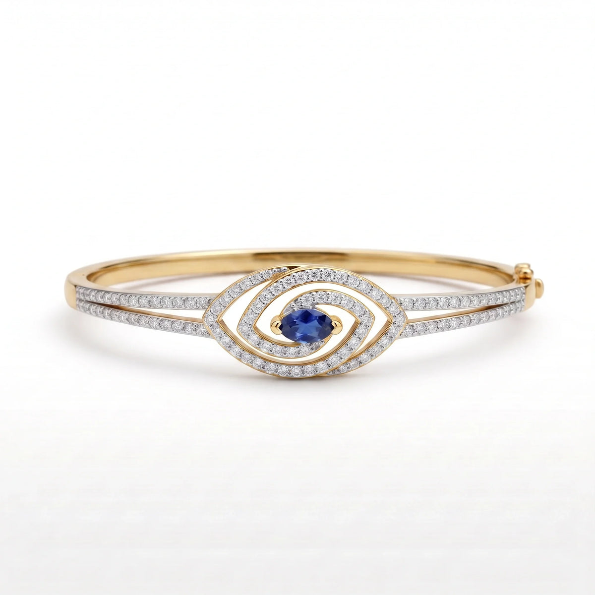 Gold Blue Eye Halo Bracelet