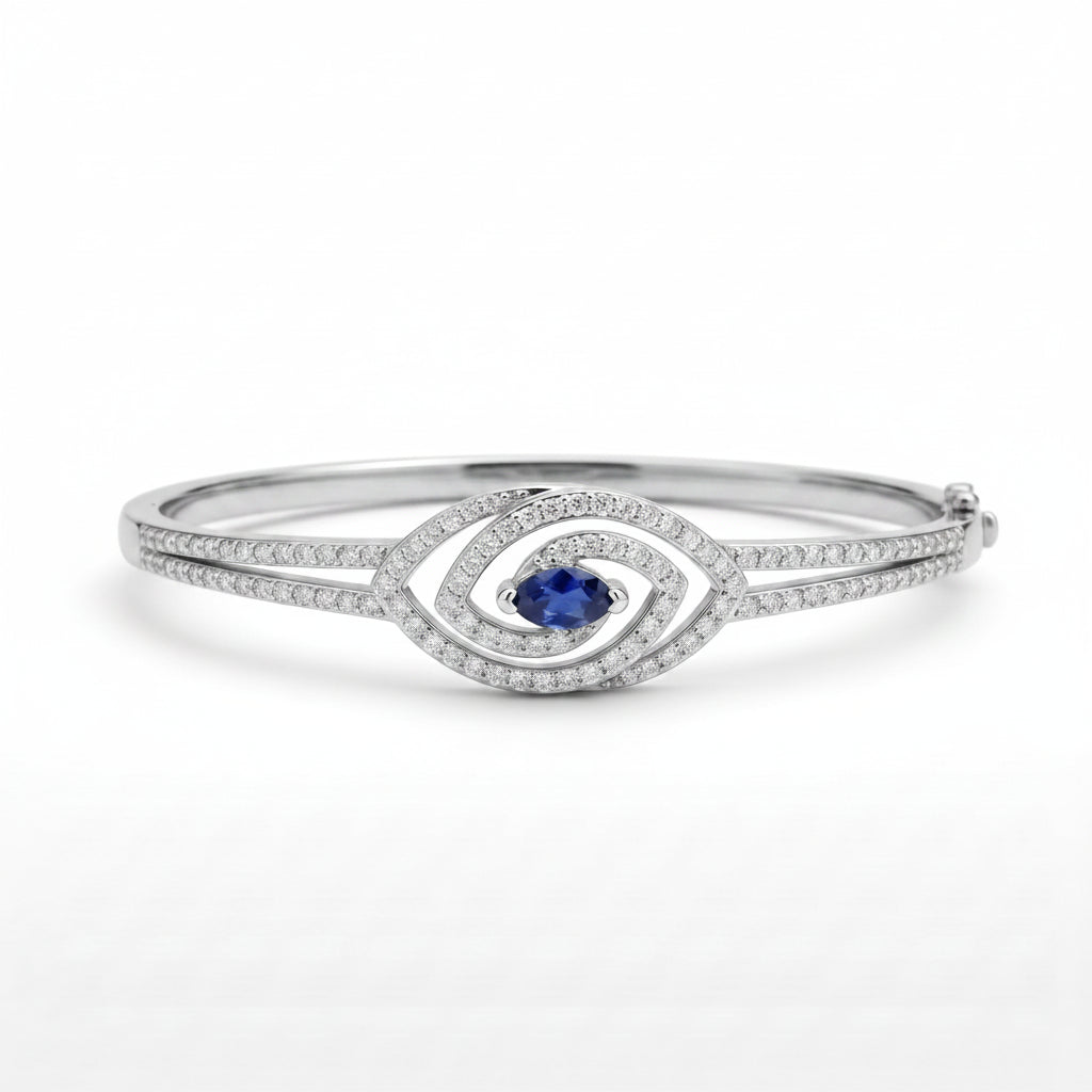 Gold Blue Eye Halo Bracelet