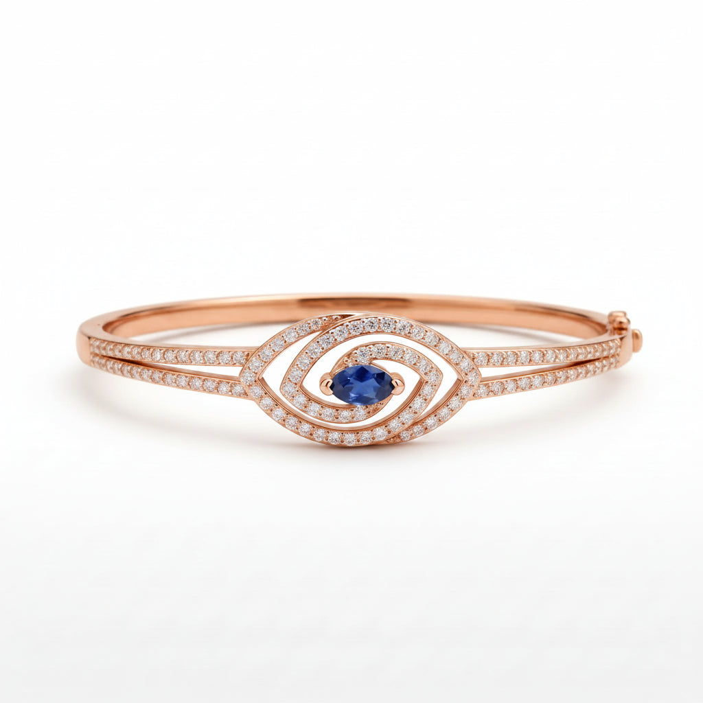 Gold Blue Eye Halo Bracelet