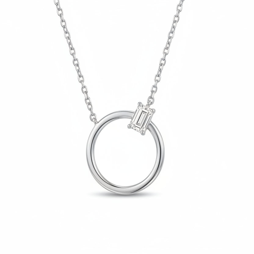 Gold Offset Circle Pendant